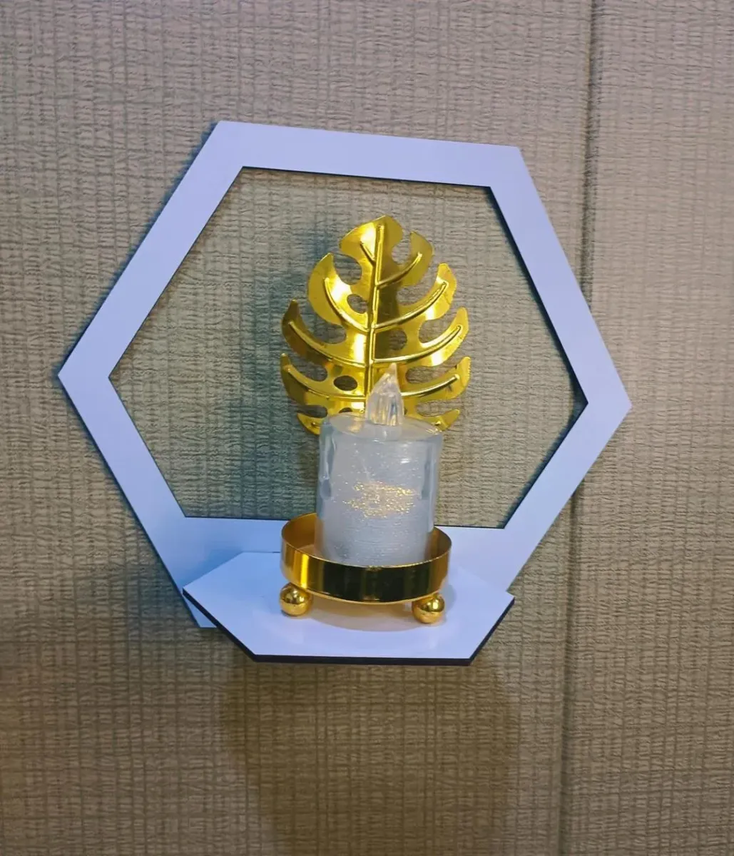 White Hexagon Wall Shelves Set Modern Floating Decor