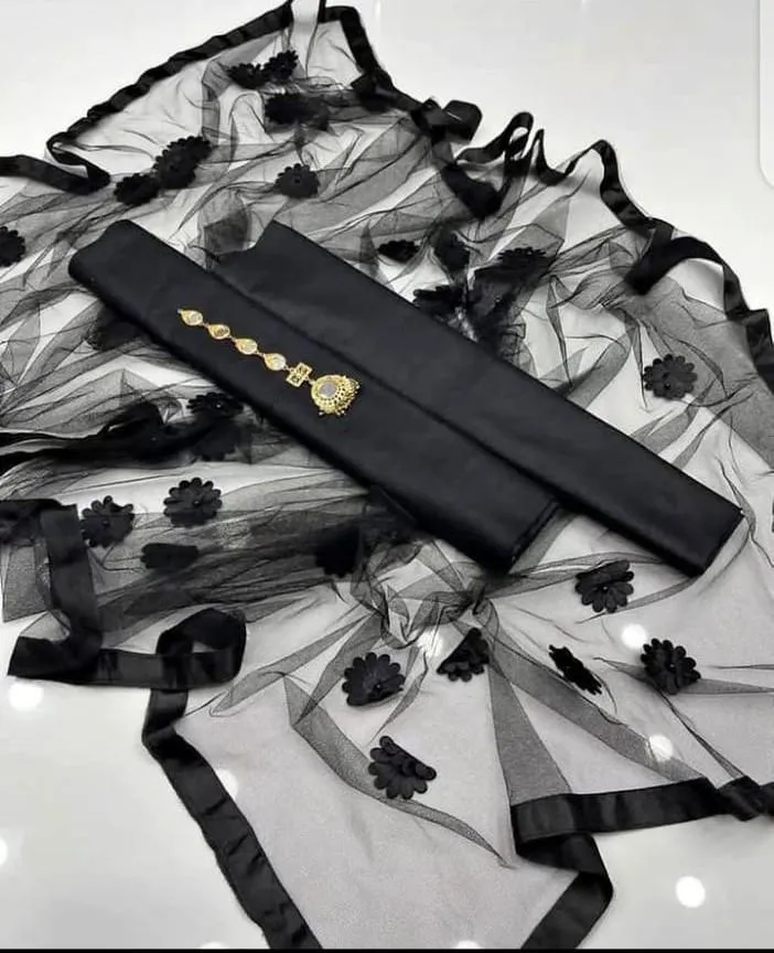 Black Katan Silk Women's 3-Piece Suit Set