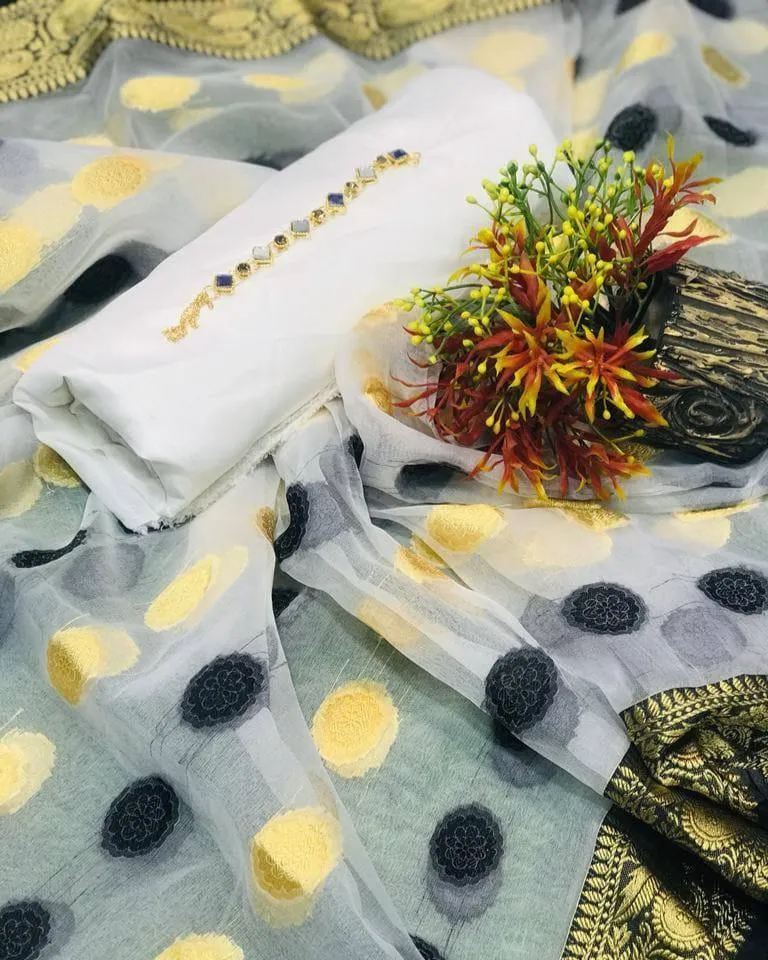 3 Pcs Women Katan Silk Suit Black