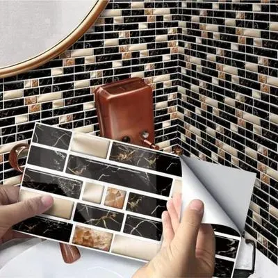 Self-Adhesive Marble Wall Stickers Black Gold